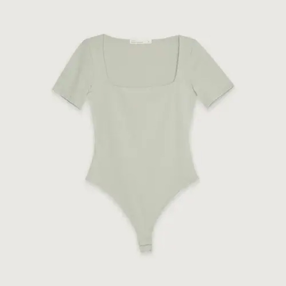 Oak and Fort Short Sleeve Bodysuit in Light Brown